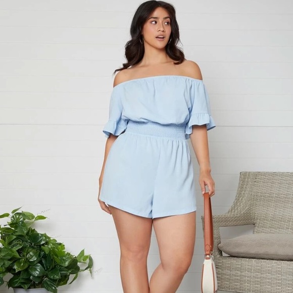 Plus Off The Shoulder Romper - Picture 10 of 11